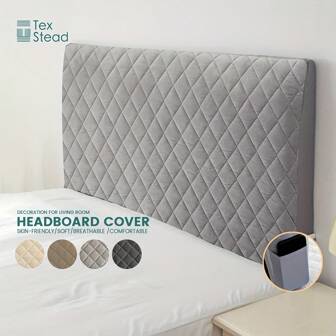 1PC Solid Color Bed Headboards Covers, High Elasticity Dustproof Protective Bed Headboard Slipcover, Skin-Friendly & Soft,For Single And Double Beds 1pc Thickened Linen Headboard Cover