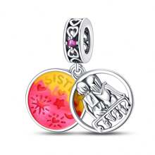 1pc Colorful Rendering Process Pendant With Cubic Zirconia & Beads For Women'S Clothing Accessory - Apricot - View 1