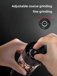 1入黑色電動胡椒磨,自動海鹽磨,可調節的香料磨,家用廚房用品,小工具及器具 - 黑色 - 查看 3