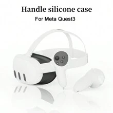 2 件式矽膠保護殼適用於 Oculus Quest 3 與 Meta Quest 3 Vr 遊戲配件,防摔/防塵/防刮,改善遊戲操作體驗 - 無色 - 查看 3