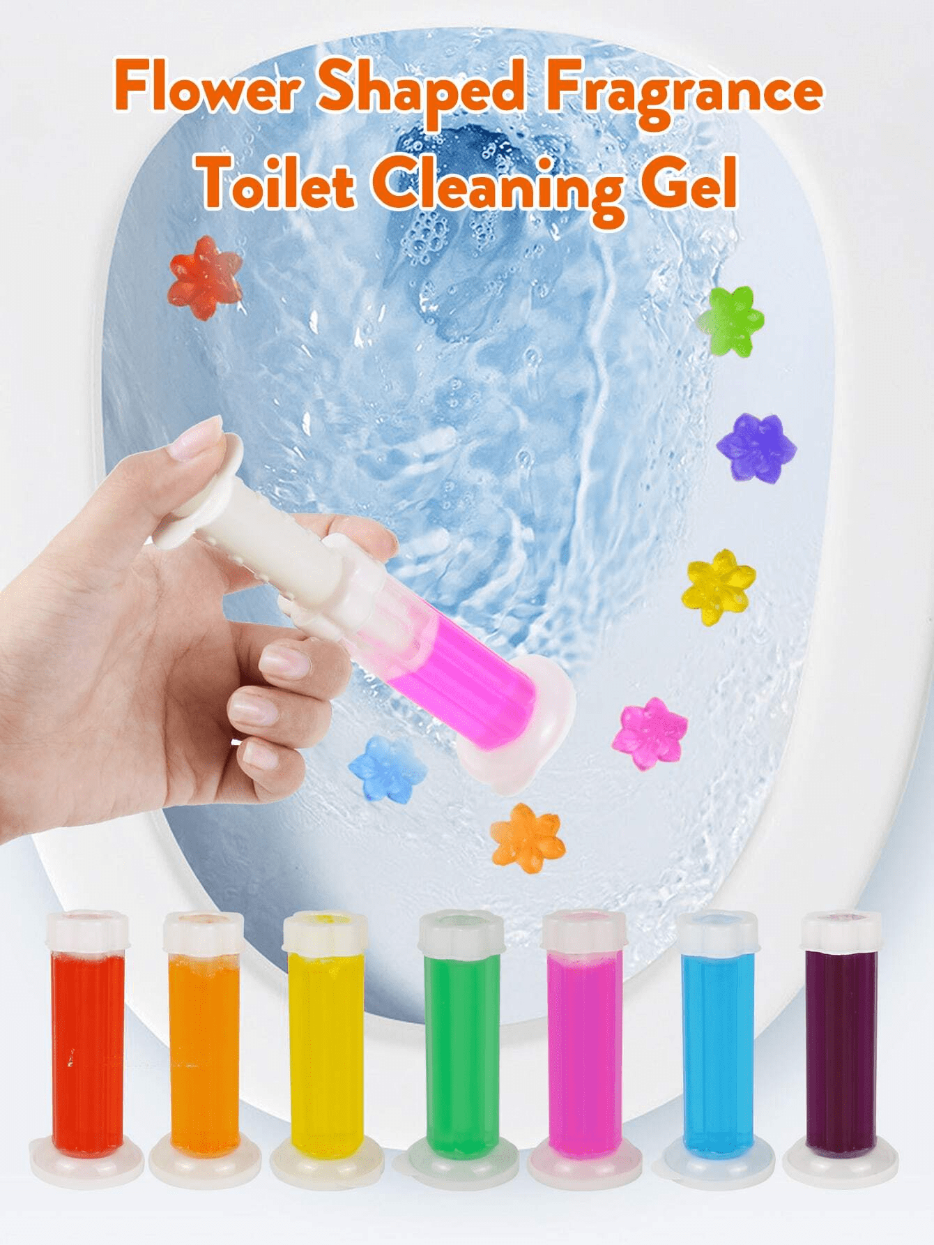 1pc Toilet Gel, Toilet Cleaner Flower, Flower Shape Toilet Cleaning Gel
