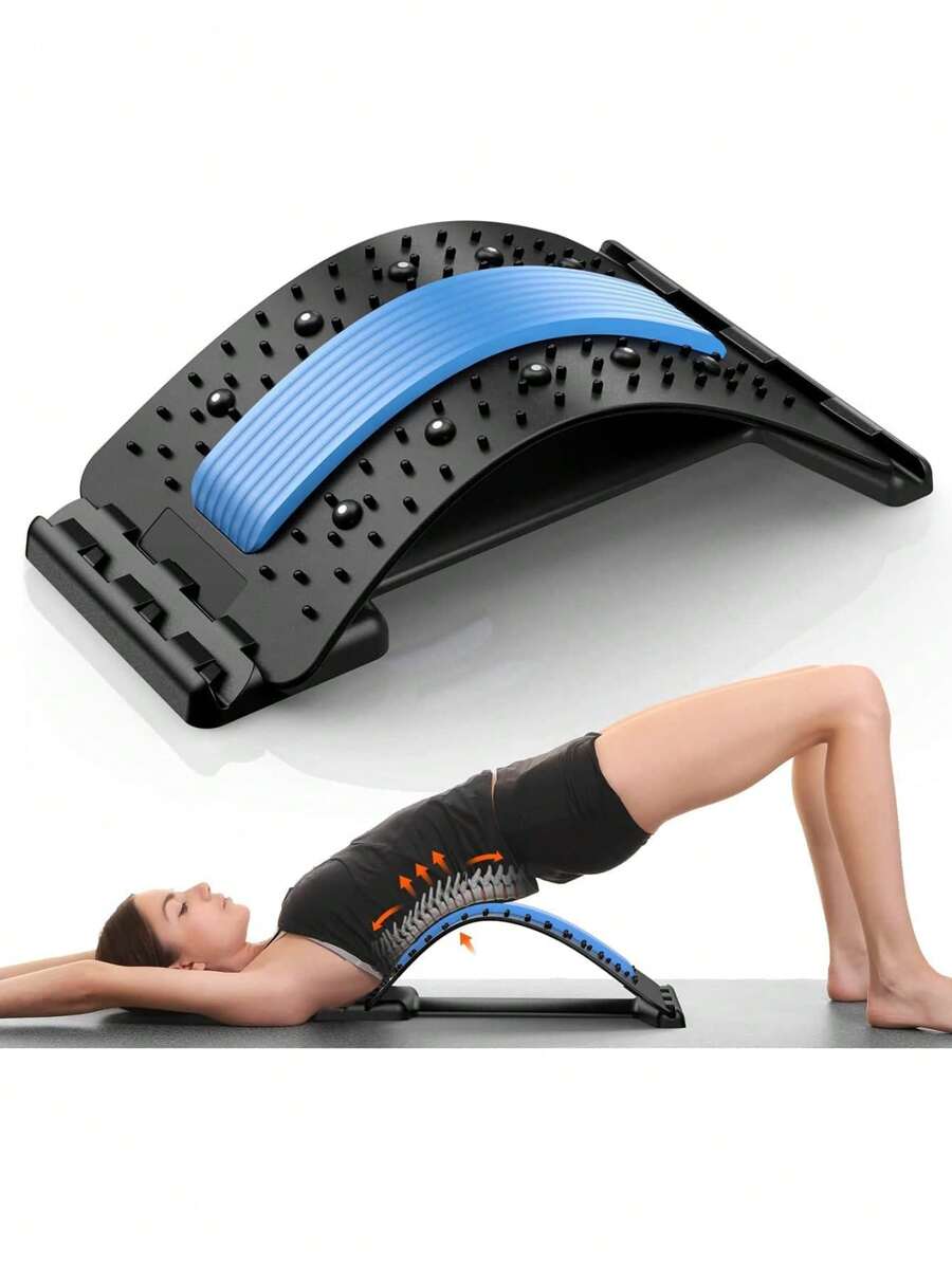 Back Stretcher For Lower Relief, 3 Level Adjustable Lumbar Back Board