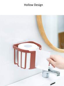 One Piece Pp Yellow Paper Towel Storage Basket Punch-Free Bathroom Paper Towel Storage Rack Bedroom Multi-Functional Hand Roll Paper Pumping Paper Miscellaneous Storage Basket Household Simple - Yellow - View 6