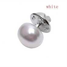 1入pc人造珍珠diy襯衫領針彩色胸針時尚裝飾衣服夾襯衫毛衣飾品配件 - 灰色 - 查看 3