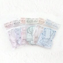 YANJI 1 包 30 件簡約風格剪貼簿貼紙套裝,適用於 Diy 裝飾、手工材料和美學拼貼材料,適用於手機、筆記本、電腦、配件 - 藍色 - 查看 6