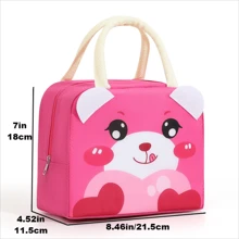 1pc Lunch Bag - Portable, Fashionable, Convenient Storage Solution, Suitable For School, Work And Travel - Hot Pink - View 3