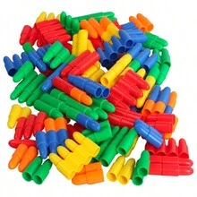80pcs Children'S Large Rocket Bullet Head Building Block Toy Assembly For Puzzle Puzzle Boys And Girls Baby Plastic Building Block Dev - Multicolor - View 4