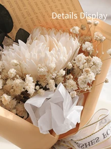 1朵人工花束,包括1朵人工玫瑰、勿忘我、玫瑰和帶有香氣的皂花禮品包裝紙。適合作為母親、最好的朋友和女友的生日或紀念日禮物,也可作為母親節、情人節、婚禮禮品或家居裝飾。 - 香檳色 - 查看 3