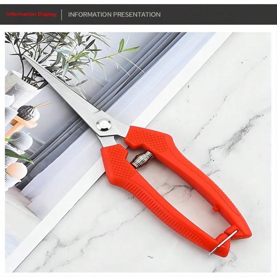 Fruit Picking Shears Grapefruit Orange Lemon Scissors Pruning Shears Flower Picking Tool For Home Garden - Red - View 1