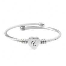 1 Pc Minimal Wind Love 26 Letters Men'S Bracelet Suitable - Silver - View 9