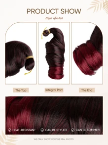 聖誕新年禮物配件合成法國捲曲擴展藍黑巧克力棕色灰色bug綠色多彩螺旋捲曲鉤針編織髮高溫鬆散波浪捲髮飾女性日常假期和cosplay用的編織頭髮,22 英寸 150 克/束,1 包裝 - 酒紅色 - 查看 5