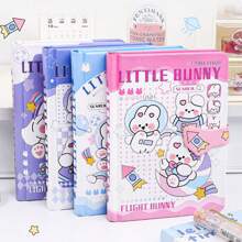 1pc Cute Handbook, Color Page, Magnetic Buckle Book, Student Diary, Small Notebook, Stationery, Handbook - Pink - View 1