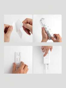 1個插頭條收納架,無痕貼式,無需打孔,組織收納神器,插頭板壁掛固定收納架 - 白色 - 查看 8