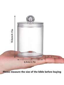 1 Hộp đựng phấn trang điểm trong suốt, Bình tắm có nắp tròn, Hộp nhựa 10oz, Hộp đựng đồ vệ sinh cá nhân - Trong sáng - Xem 6