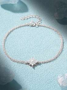 1入組豪華優雅女士手鍊，925銀18K鍍金浪漫精緻無限，適合日常佩戴，送給我媽媽的情人節禮物