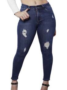 Skinny Jeans Slim Fit Premium For Women Fashion And Avant-Garde 26-459 - Blue - View 1