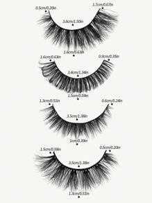 MAGEFY 20 Pairs Of Natural Full Mixed Style False Eyelashes,Thick Curling Fluffy Eyelashes For Party Use Manga Eyelashes,Travel Essentials - 黑色 - 查看 3
