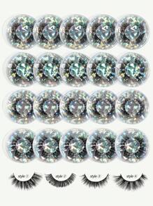 MAGEFY 20 Pairs Of Natural Full Mixed Style False Eyelashes,Thick Curling Fluffy Eyelashes For Party Use Manga Eyelashes,Travel Essentials - 黑色 - 查看 2