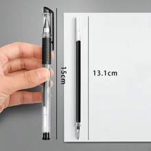 10pcs 0.5mm Neutral Black Pens With Bullet Point For Students, Classic Carbon Black Ink, Suitable For Office Use And Signature - Black - View 2