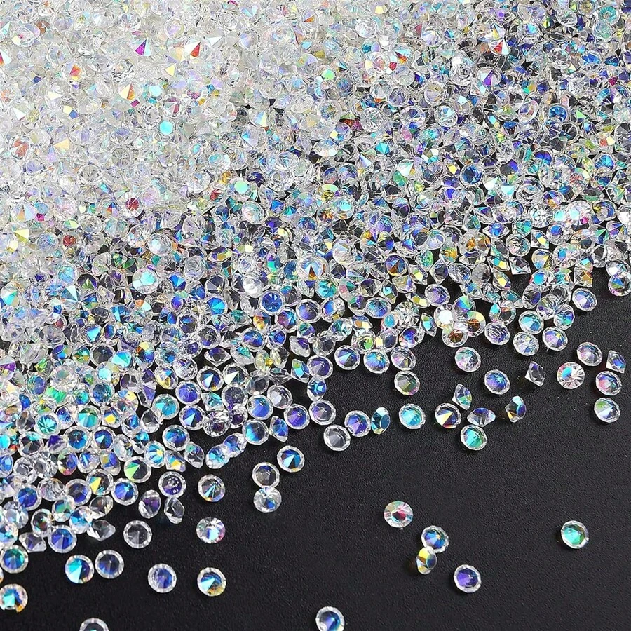 2000 Peças/Pacote Confetes Espalhados de Mesa de Casamento Cristais Acrílicos Brilhantes 4 mm Brilhantes para Casamento, Chá de Panela, Decorações de Contas de Vaso (4 mm, AB Transparente) Melhores Presentes