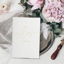2PCS Wedding Vow Books, Vow Books His And Hers With Gold Foil Lettering, 28 Pages With Plenty Of Space To Write Your Vows, Perfect Wedding Essentials For Your Wedding Day - Đen trắng với lá vàng - Xem 6