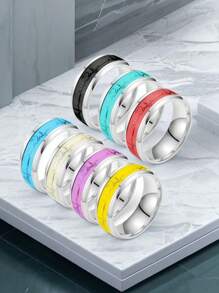 1pc Fashionable And Personalized Ring, Heart-Shaped Glow-In-The-Dark Heartbeat Ring, Couple Ring, Popular Glowing Hand Jewelry Ring For Party And Nightclub, Cool Accessory For Gathering, Business And Casual Style Index Finger Ring, Romantic Titanium Steel Ring For Campus, Festival Birthday Gift Valentines,Mom,Mother,Mother's Day,Gift - Luminous Ring - View 4