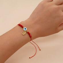 1 件時尚簡約風格手飾串珠手鍊,搭配水晶珠和玻璃眼睛吊墜,適合女士 - 彩色 - 查看 5