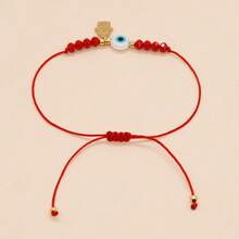 1 件時尚簡約風格手飾串珠手鍊,搭配水晶珠和玻璃眼睛吊墜,適合女士 - 彩色 - 查看 3