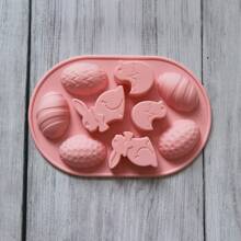 1 件復活節彩蛋兔子模具矽膠糖果模具 - 珊瑚粉 - 查看 6