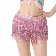 1 szt Damski Cekin Spódnice Brokat Taniec brzucha Biodro Spódnice Frędzle Szaliki Zachwycać się Spódnice Zawinąć Impreza Kostium Dama Seksowny Taniec brzucha Biodro Szaliki