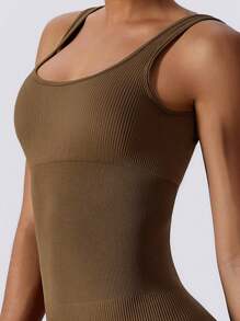 1pc Women's Seamless Jumpsuit, Tummy Control Yoga Fitness Jumpsuit For Workout, Running