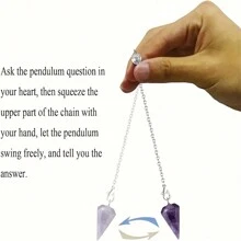 1 件/3 件水晶吊墜套裝、天然晶、虎眼石、黑曜石治療寶石、珠寶項鍊、情侶生日禮物 - 三角錐項鍊 - 查看 3