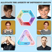 48入組焦慮感觸感貼紙、手指按摩紋路玩具,抗壓觸覺糙感貼紙,能夠減緩成人和青少年的焦慮症狀,適用於寫字桌和教室 - 彩色 - 查看 4