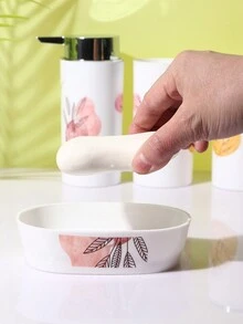 4入組塑料北歐風創意家居浴室配件套裝,包括杯子、牙刷架、乳液瓶和肥皂盤 - 彩色 - 查看 4