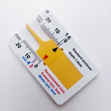 1pc Plastic Tire Tread Depth Gauge Ruler 0-20mm With Portable Tire Groove Cleaning Tool - White - View 2