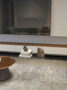 1pc Transparent Acrylic Multi-Layer Desktop Storage Rack - White - View 2