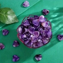 5/10入組天然愛心晶拋光療癒晶采可愛迷你石頭口袋療癒手心愛寶石批發靈氣平衡冥想情人節天然石頭禮物(數量可選) - 愛心桃 - 查看 3