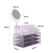 Organizador de Maquillaje, Acrilicos Organizadores para Cosméticas Transparente de Gran Capacidad, Soportes para Maquillaje Apilable con Cajones, para Skincare, Cosméticos, Perfumes y Brochas - transparente - Ver 2