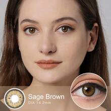 MagisTer Color Contact Lens 14.2mm 6 Months  Power 0.00 Sage Brown Natural Looking Contacts With Iris-Mimicking Design - Sage Brown - View 5