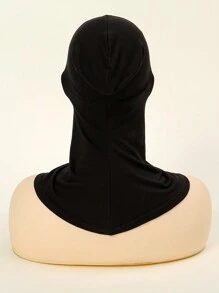 1pc Women's Modal Round Mouth Cap With High Stretchability For Head Wrap & Hat, Autumn And Winter Daily Under Cap - Black - View 4