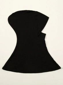 1pc Women's Modal Round Mouth Cap With High Stretchability For Head Wrap & Hat, Autumn And Winter Daily Under Cap - Black - View 5