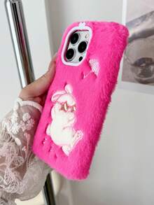 Love Big Love Shape Plush Anti-Fall Phone Case Compatible With IPhone, Galaxy, Moto And Pixel - Pink - View 6