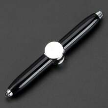 Fidget Gyro Pen With LED Light To Stress Reducer Thinking Ballpoint Pen Gift Pen Anti Stress Anxiety - Black - View 3