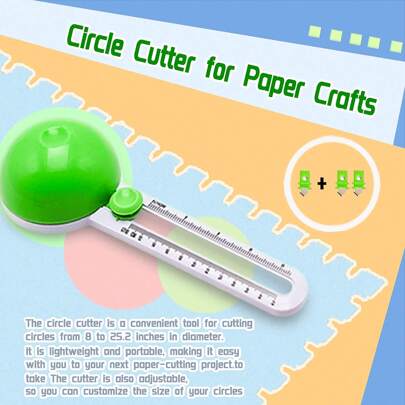 圆形切刀、切纸工具、纸张圆形修剪器、手工打孔圆形切割装置，适用于剪贴簿、卡片、照片