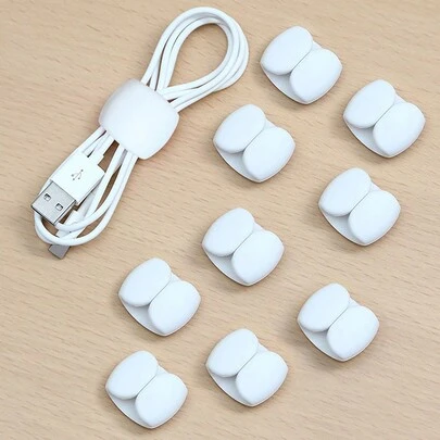 10 pièces Clips de gestion des câbles pour câble de données, écouteurs, câble de charge, organisateur de cordon pour la gestion des câbles