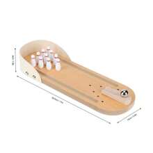 桌上迷你保齡球遊戲套裝,有趣的白象禮物,木製迷你保齡球套裝適用於家庭辦公桌玩具,減壓小玩具,滿足男女青少年和同事的趣味禮物 - 薑色 - 查看 11