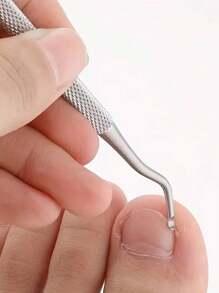 3pcs Stainless Steel Ingrown Toenail Tool Kit - Double Sided Pedicure Nail File, Lifter, Spoon, And Pusher For Cleaning And Removing Ingrown Toenails,Bag,Organizer,Storage