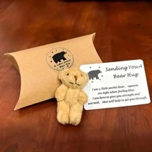 1 件可愛緊湊手工可愛熊毛絨娃娃吊墜,手腳可活動,創意吊墜隨身攜帶,完美畢業禮物,生日禮物,節日禮物 - 白色 - 查看 5