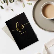 2PCS Wedding Vow Books, Vow Books His And Hers With Gold Foil Lettering, 28 Pages With Plenty Of Space To Write Your Vows, Perfect Wedding Essentials For Your Wedding Day - Đen trắng với lá vàng - Xem 4