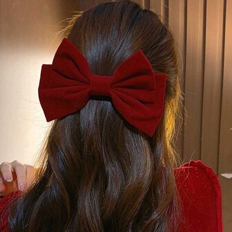 1 ชิ้น สง่างาม กำมะหยี่ กิ๊บติดผมโบว์ สำหรับ เด็กผู้หญิง , ประณีต วินเทจ เครื่องประดับผม สำหรับ วันหยุด ปาร์ตี้ และ ใช้ทุกวัน